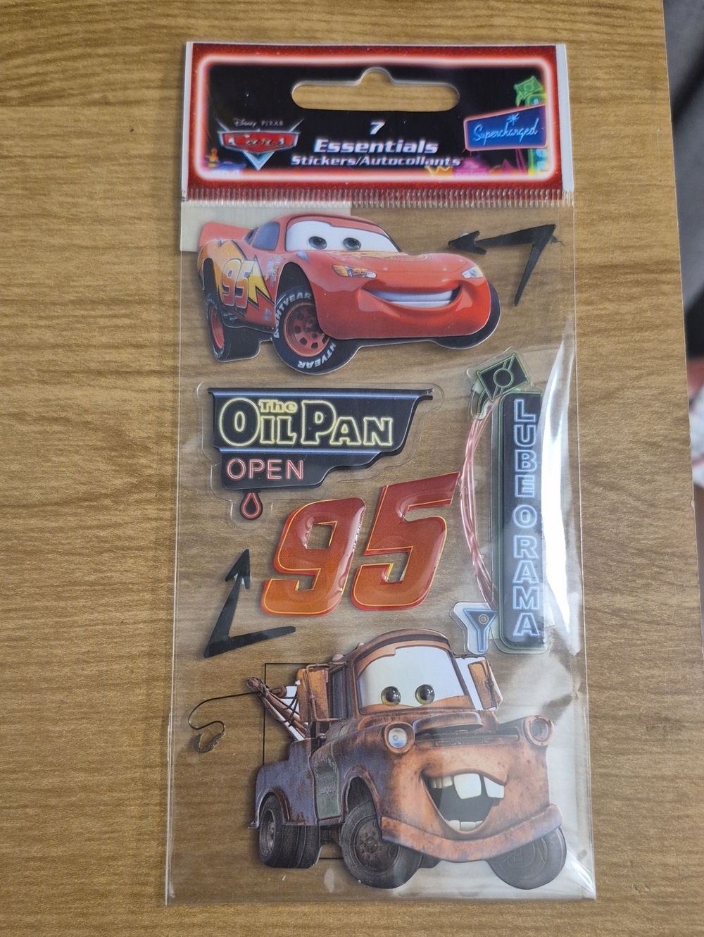 Essentials Cars 95 & Tow Mater Cake Topper Sticker Set - Red & Brown